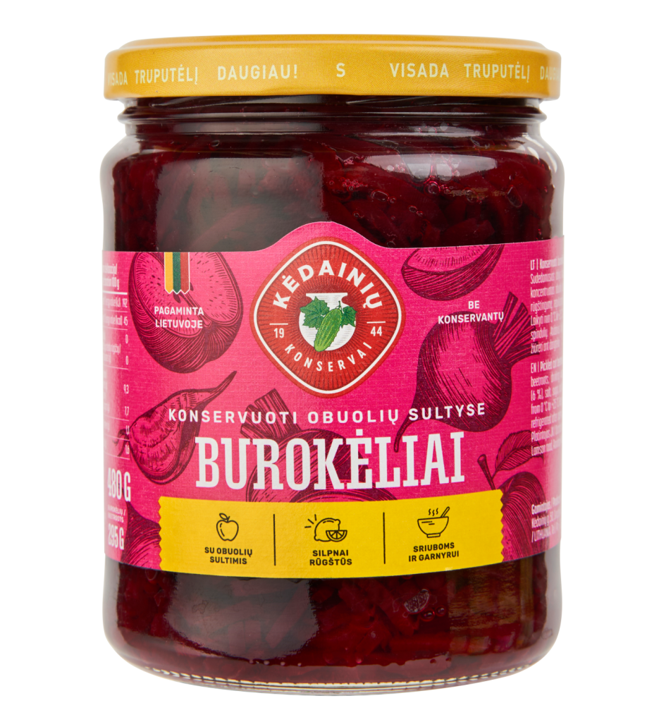 Konservuoti burokėliai obuolių sultyse