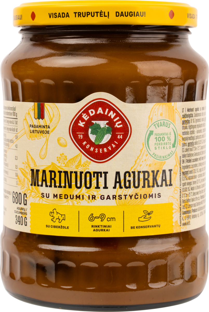 Marinuoti agurkai su medumi ir garstyčiomis
