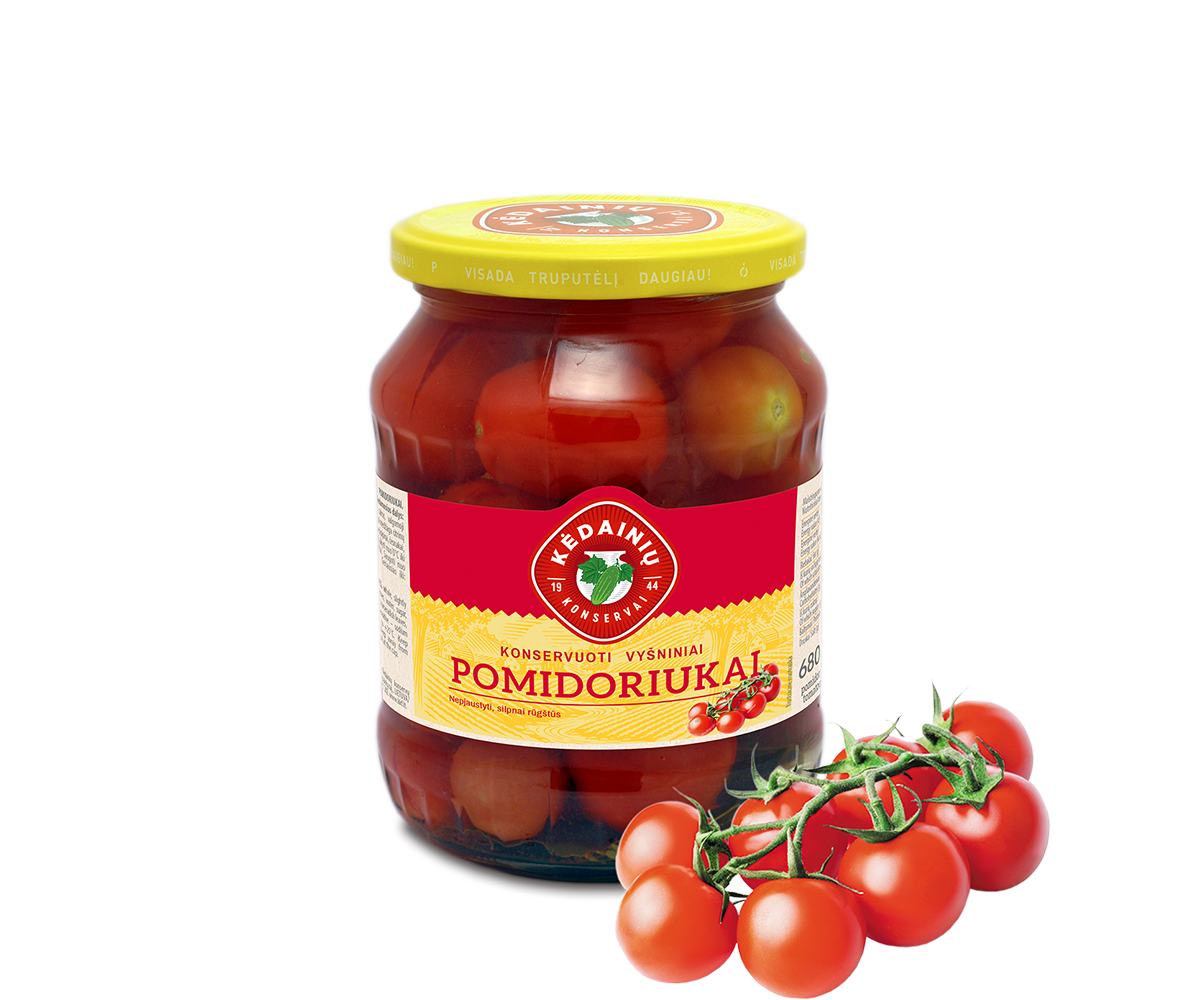 Canned cherry tomatoes, whole, slightly sour
